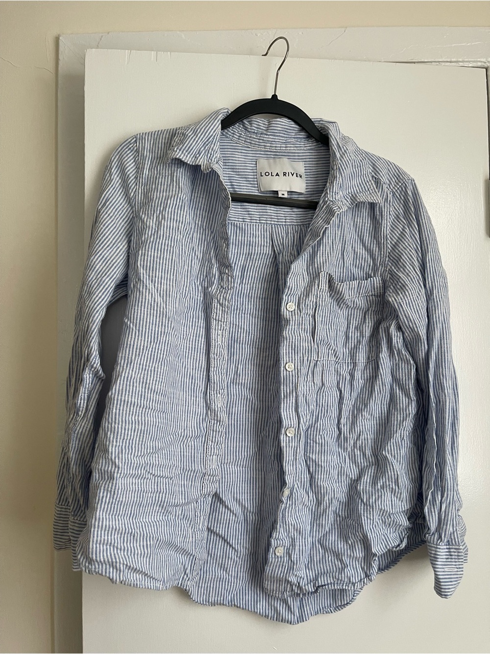 Men's Blue Stripe Button-Up Shirt